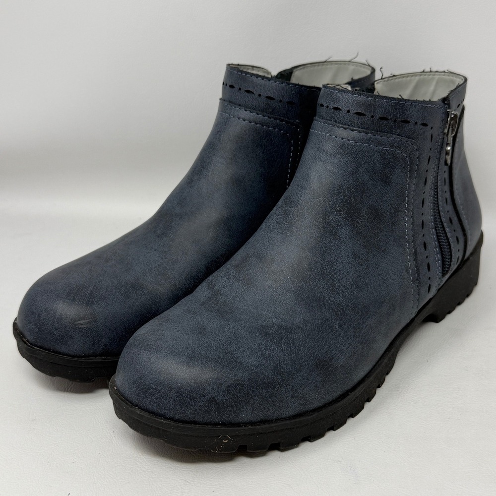 J‎ Sport Jenna Blue Ankle Boots Perforated Booties Womens 8M Hipster Casual